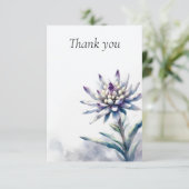 Lone Edelweiss Waterverf bedankkaart (Staand voorkant)