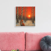 Lone Fox in winter  Canvas Afdruk (Insitu (Woonkamer))