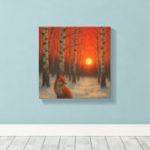 Lone Fox in winter  Canvas Afdruk (Insitu (Houten vloer))