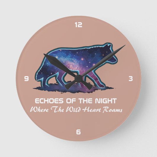 Lone Galaxy Wolf Silhouette (Echoes of the night)- Ronde Klok (Voorkant)