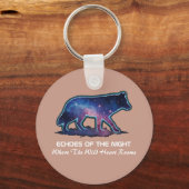 Lone Galaxy Wolf Silhouette (Echoes of the night) Sleutelhanger (Voorkant)