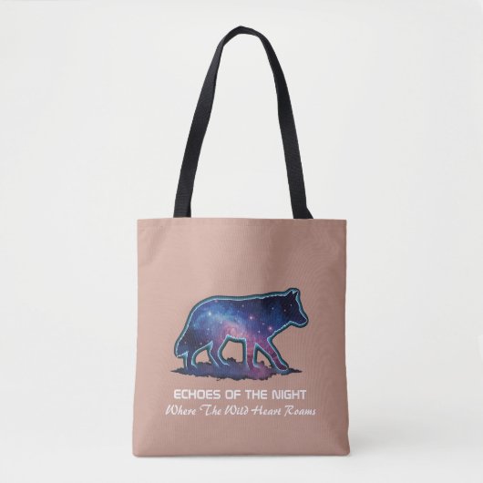 Lone Galaxy Wolf Silhouette (Echoes of the night) Tote Bag (Voorkant)