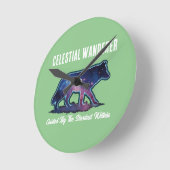 Lone Galaxy Wolf Silhouette (NO NUMBERS) Ronde Klok (Hoek)