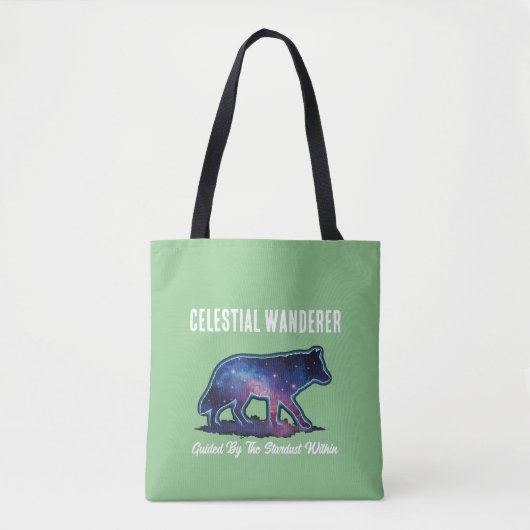 Lone Galaxy Wolf Silhouette Tote Bag (Voorkant)