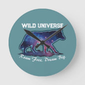 Lone Galaxy Wolf Silhouette - wild (NO NUMBERS) Ronde Klok (Voorkant)