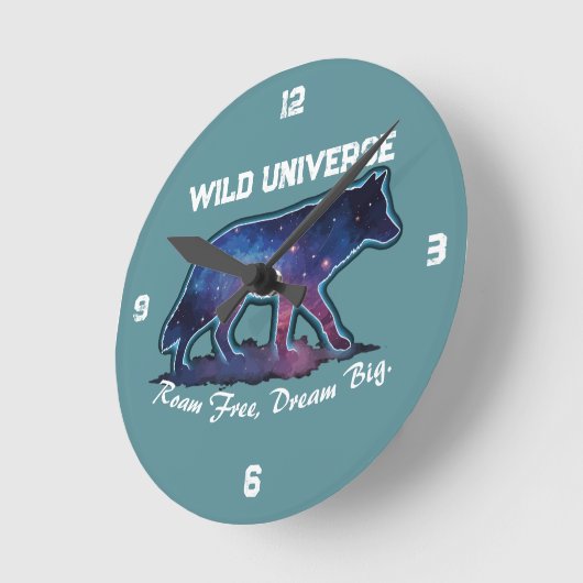 Lone Galaxy Wolf Silhouette (wild universe) -  Ronde Klok (Hoek)