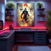 Lone Ghost Ronin – Spectraal Samurai Vuur & Schadu Poster
