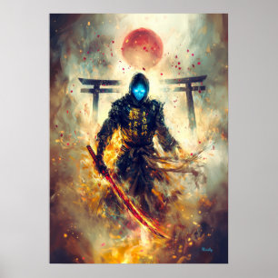 Lone Ghost Ronin – Spectraal Samurai Vuur & Schadu Poster