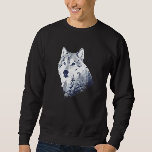 Lone Gray Wolf Winter Forest Wolves Forest Trui (Voorkant)
