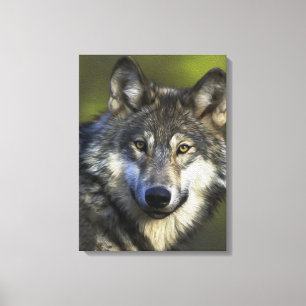 Lone Grey Wolf Canvas Afdruk