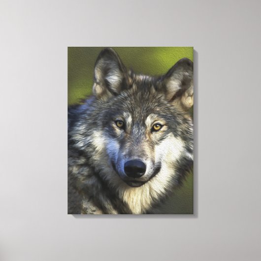 Lone Grey Wolf Canvas Afdruk (Voorkant)
