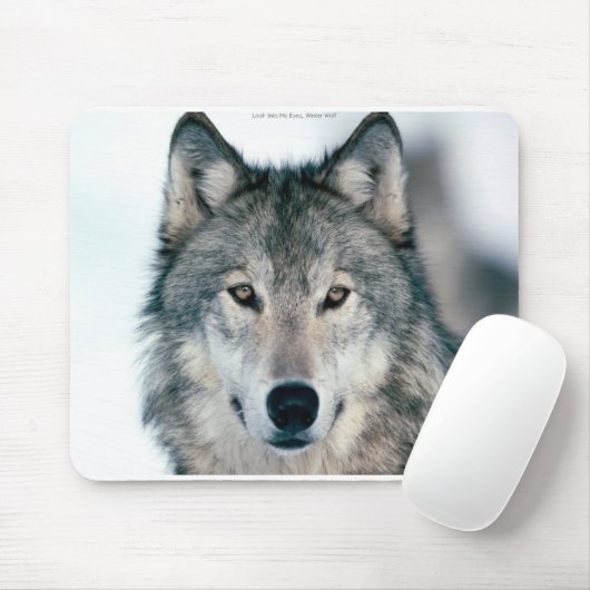 Lone grijze wolf mousepad muismat (Met muis)
