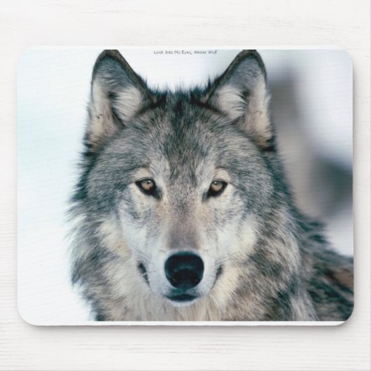 Lone grijze wolf mousepad muismat (Voorkant)