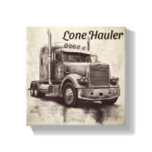 "Lone Hauler – Bold Charcoal Bobtail Truck Art Pro