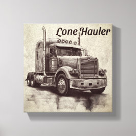 "Lone Hauler – Bold Charcoal Bobtail Truck Art Pro Canvas Afdruk