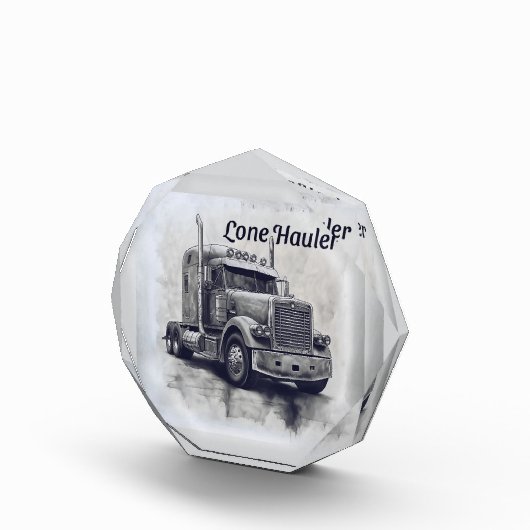 "Lone Hauler – Bold Charcoal Bobtail Truck Art Pro Fotoblokken (Rechts)