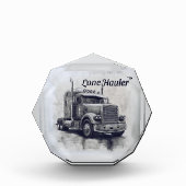 "Lone Hauler – Bold Charcoal Bobtail Truck Art Pro Fotoblokken (Voorkant)