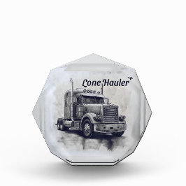 "Lone Hauler – Bold Charcoal Bobtail Truck Art Pro Fotoblokken
