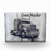 "Lone Hauler – Bold Charcoal Bobtail Truck Art Pro Fotoblokken (Voorkant)