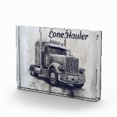 "Lone Hauler – Bold Charcoal Bobtail Truck Art Pro Fotoblokken (Rechts)