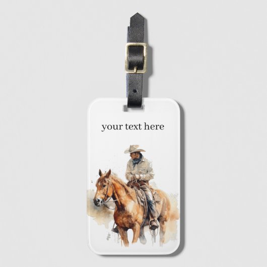 Lone Horizon Waterverf Ranger, op maat Bagagelabel (Voorkant (verticaal))