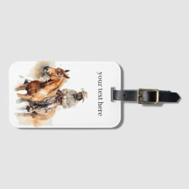 Lone Horizon Waterverf Ranger, op maat Bagagelabel