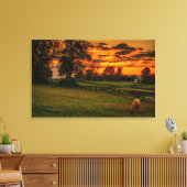 Lone Horse bij zonsondergang Canvas Afdruk (Insitu (Woonkamer))
