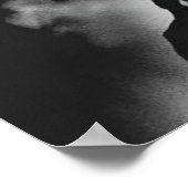 Lone Howl: Wolf en Full Moon houtskoolkunst Poster (Hoek)