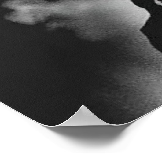 Lone Howl: Wolf en Full Moon houtskoolkunst Poster (Hoek)