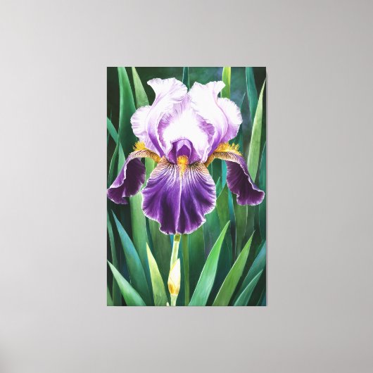 *~* Lone Iris Bloem Artsy Iris Schilderen AP84 Canvas Afdruk (Voorkant)