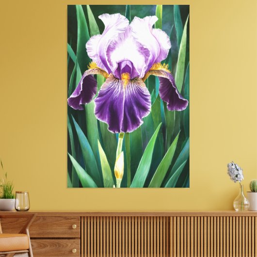 *~* Lone Iris Bloem Artsy Iris Schilderen AP84 Canvas Afdruk (Insitu (Woonkamer))
