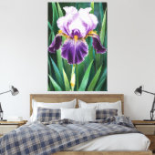*~* Lone Iris Bloem Artsy Iris Schilderen AP84 Canvas Afdruk (Insitu (Slaapkamer))