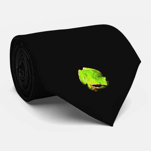 Lone kikker in zwart Stropdas (Opgerold)