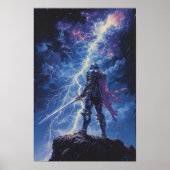 Lone Knight in het Storm Poster (Voorkant)