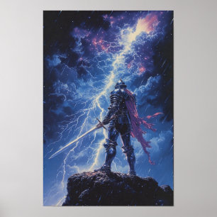 Lone Knight in het Storm Poster