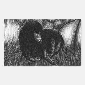 Lone Lion Rechthoekige Sticker
