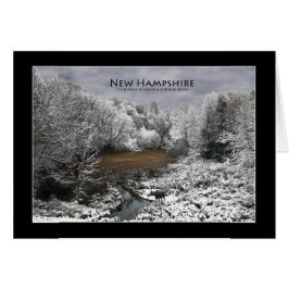 Lone Moose op een Snowy Oxbow New Hampshire Card