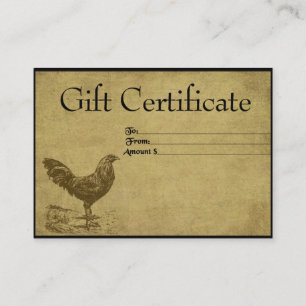 Lone Ol' Rooster - Prim Cards voor Cadeaubonnen Kortingskaartje