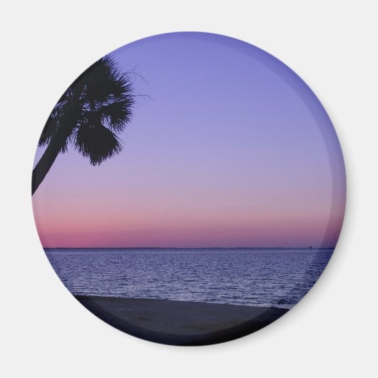 Lone Palm in het Paars Magneet (Voorkant)