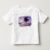 Lone palm tree at sunset, Coconut Grove strand 2 Kinder Shirts (Voorkant)