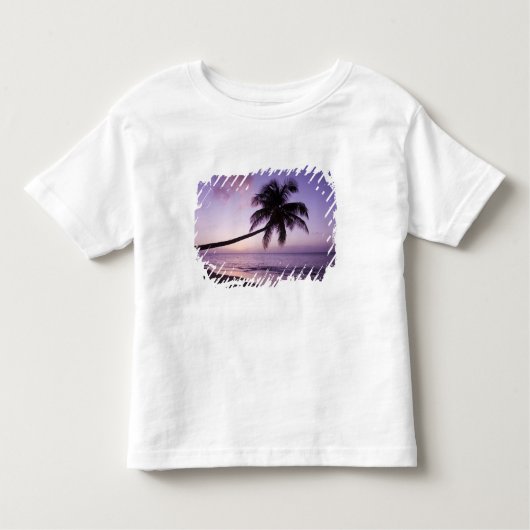 Lone palm tree at sunset, Coconut Grove strand 2 Kinder Shirts (Voorkant)