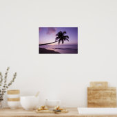 Lone palm tree at sunset, Coconut Grove strand 2 Poster (Keuken)