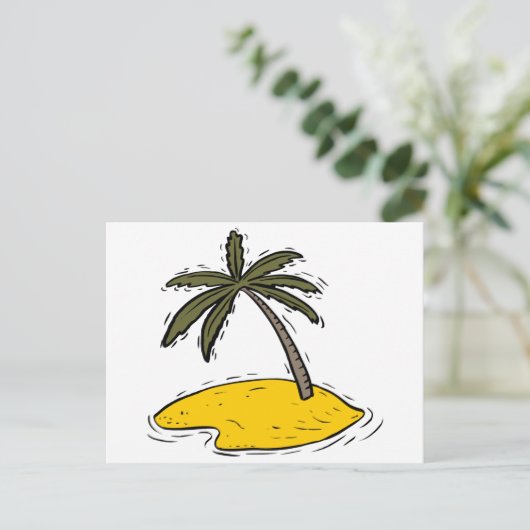Lone Palm Tree Briefkaart (Staand voorkant)