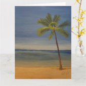 Lone Palm Tree on the Beach, door Gary Poling Kaart (Gele Bloem)