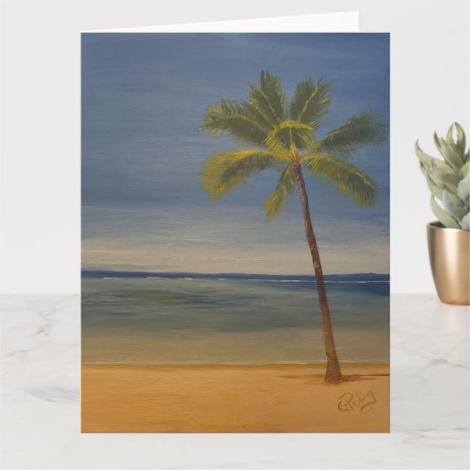 Lone Palm Tree on the Beach, door Gary Poling Kaart (Kleine Plant)