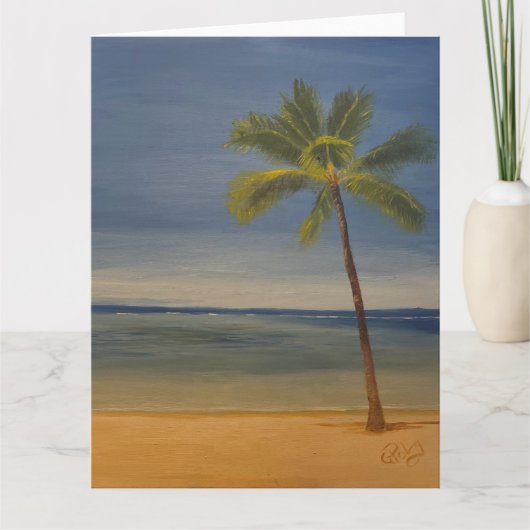Lone Palm Tree on the Beach, door Gary Poling Kaart (Voorkant)