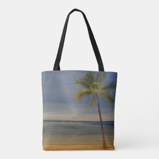 Lone Palm Tree on the Beach, door Gary Poling Tote Bag (Achterkant)