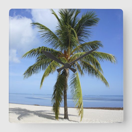 Lone Palm Vierkante Klok (Voorkant)