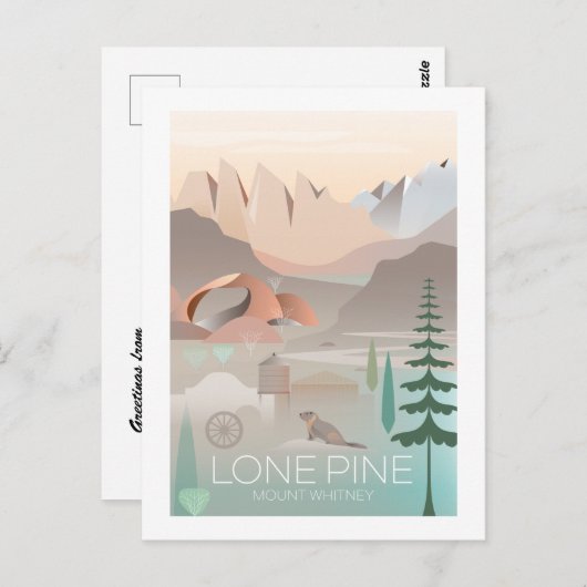 Lone Pine Mount Whitney Briefkaart (Voorkant / Achterkant)