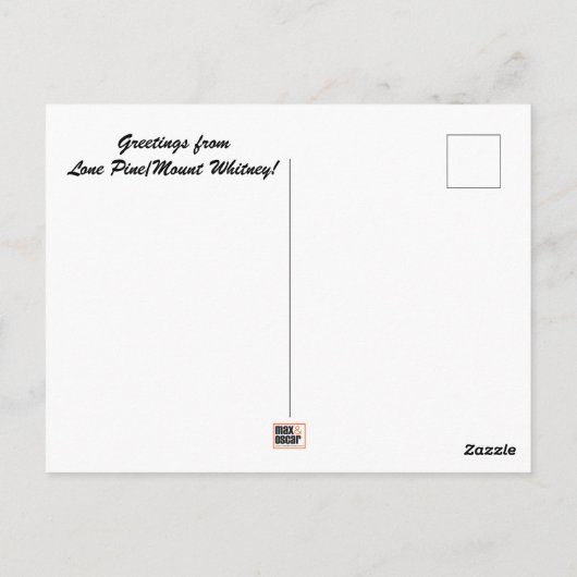Lone Pine Mount Whitney Briefkaart (Achterkant)